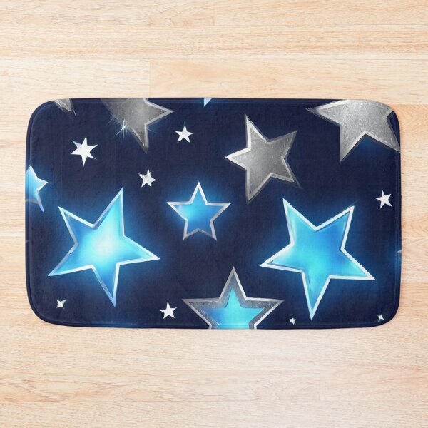 Item preview, Metallic Silver and Neon Blue Stars designed and sold by Mark Cannon.