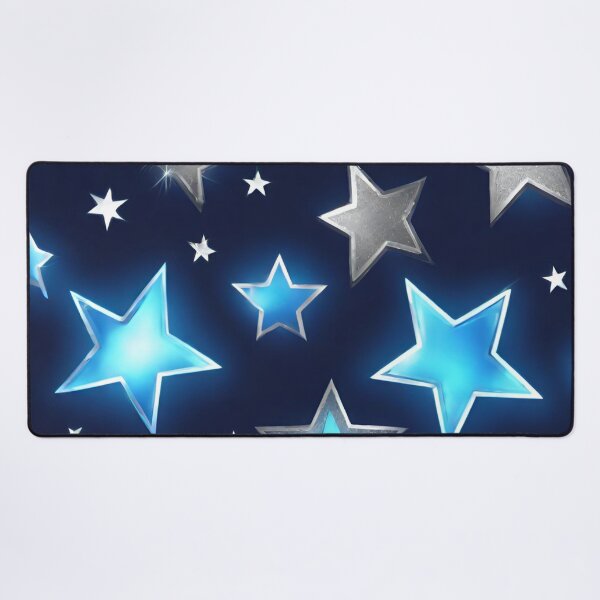 Item preview, Metallic Silver and Neon Blue Stars designed and sold by Mark Cannon.