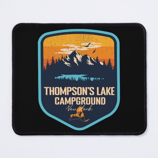 Item preview, Thompson's Lake Campground New York - NY Sunset Grunge Texture Badge Forest and Wilderness designed and sold by mountainfad.