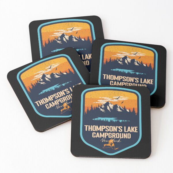 Item preview, Thompson's Lake Campground New York - NY Sunset Grunge Texture Badge Forest and Wilderness  designed and sold by mountainfad.