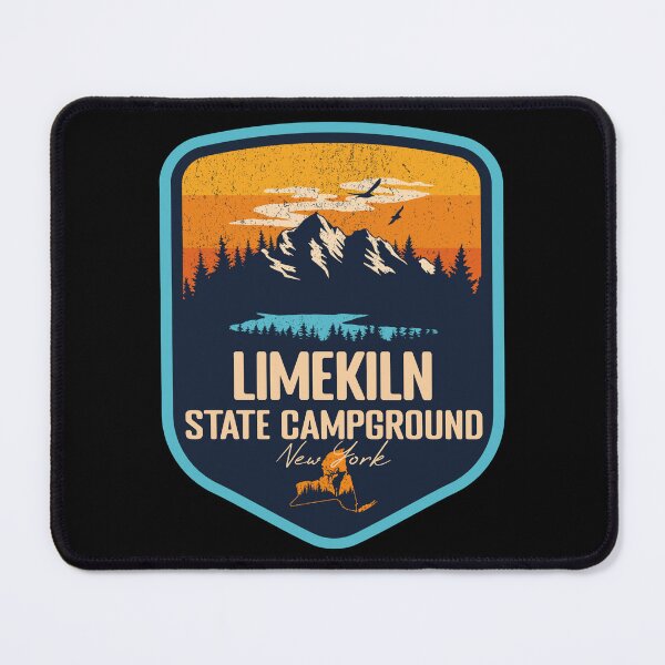 Item preview, Limekiln State Campground New York - NY Sunset Grunge Texture Badge Forest and Wilderness designed and sold by mountainfad.