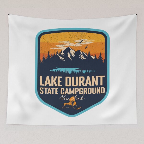 Item preview, Lake Durant State Campground New York - NY Sunset Grunge Texture Badge Forest and Wilderness  designed and sold by mountainfad.