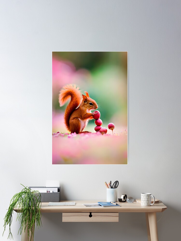 Thumbnail 2 of 3, Poster, AI Art- Squirrel #2 designed and sold by wohnfuehlfabrik.