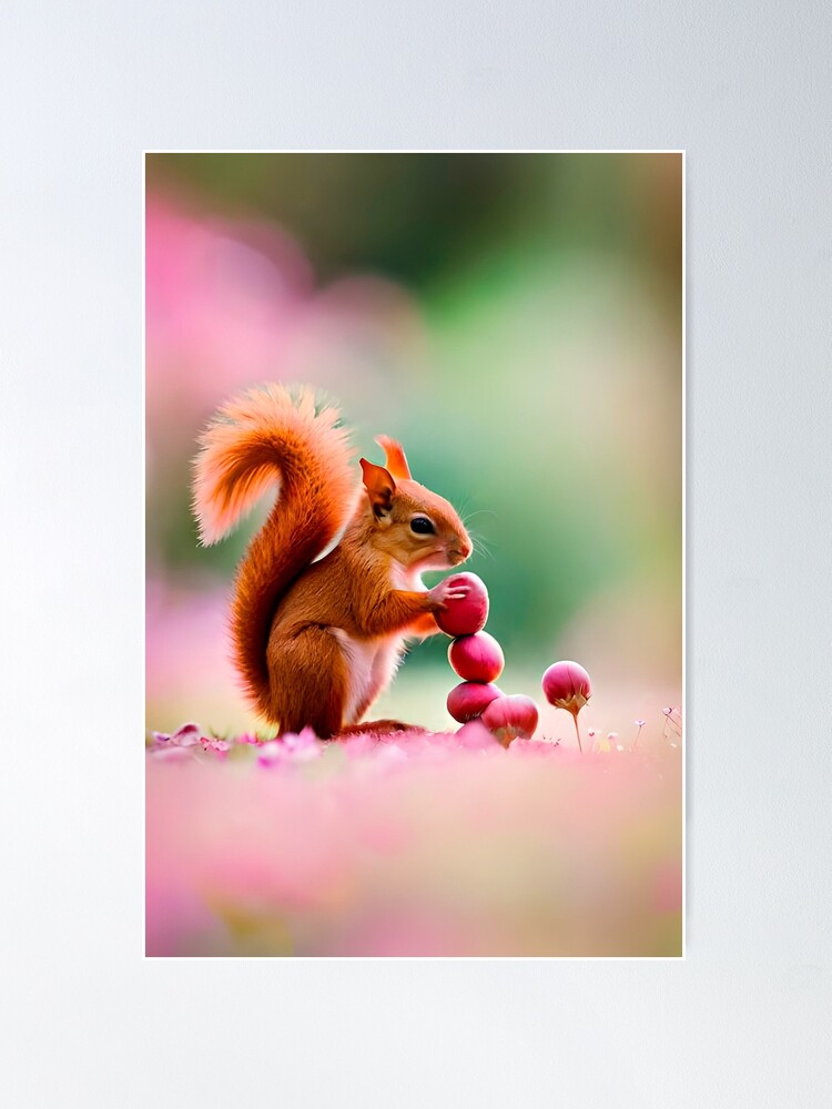 Thumbnail 1 of 3, Poster, AI Art- Squirrel #2 designed and sold by wohnfuehlfabrik.