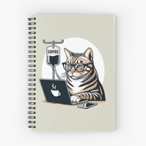 Item preview, Caffeinated Paws: The Tech-Savvy Cat's Daily Grind designed and sold by RuyaFab.