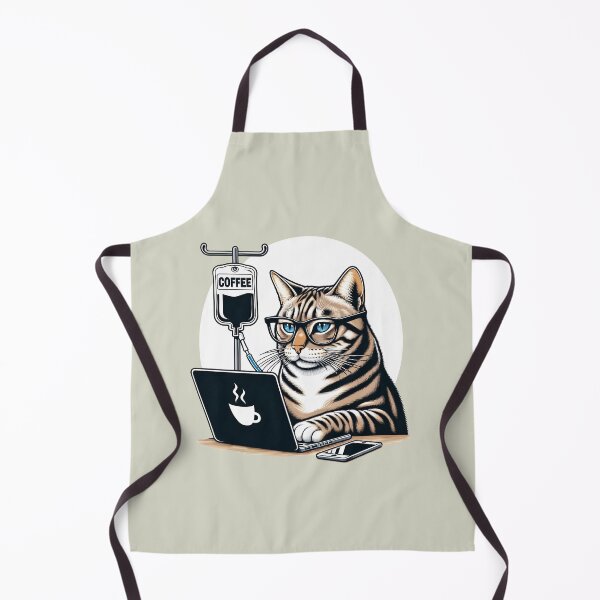 Item preview, Caffeinated Paws: The Tech-Savvy Cat's Daily Grind designed and sold by RuyaFab.