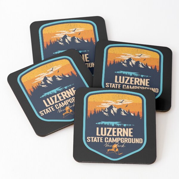 Item preview, Luzerne State Campground New York - NY Sunset Grunge Texture Badge Forest and Wilderness  designed and sold by mountainfad.