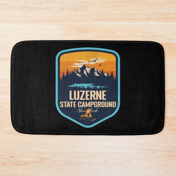 Item preview, Luzerne State Campground New York - NY Sunset Grunge Texture Badge Forest and Wilderness  designed and sold by mountainfad.