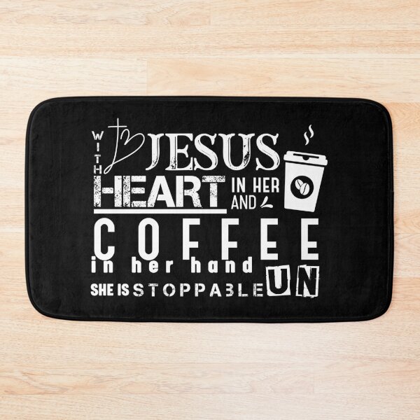 Item preview, With Jesus in her Heart And Coffee In Her Hand She Is UNstoppable - Christian Faith Jesus God Lover Design designed and sold by EmiAndMike.
