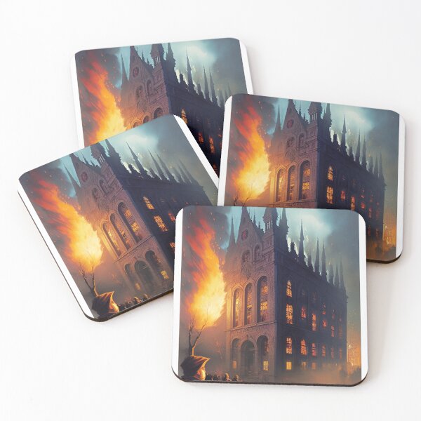Item preview, AI generated burning building designed and sold by Tinkerbell678.