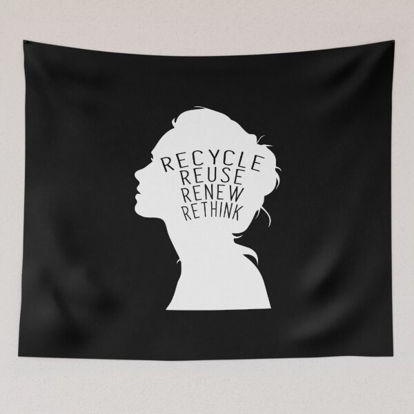 Item preview, Recycle Reuse Renew Rethink face woman  designed and sold by midodesign20.