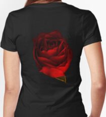 Red Rose Women's Fitted V-Neck T-Shirt