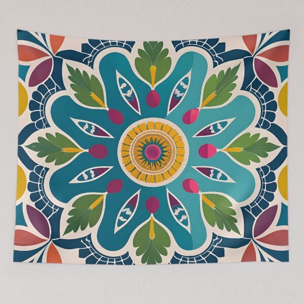 Item preview, Colorful Modern Rangoli Inspired Art designed and sold by Jollys-ArtShop.