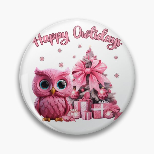 Item preview, Happy Owlidays,Christmas Owl,Christmas Pink designed and sold by BotunPeony.
