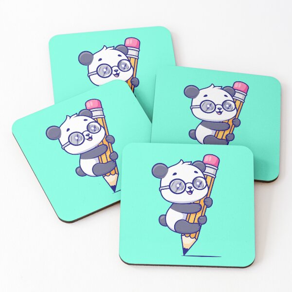 Item preview, Cute Panda Hanging on Pencil Cartoon Vector Icon Illustration designed and sold by hjian8219.