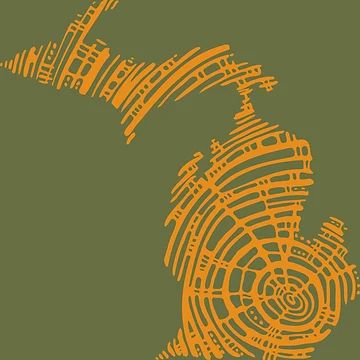 Artwork thumbnail, Michigan Roots Tree Rings by suttonbelyea