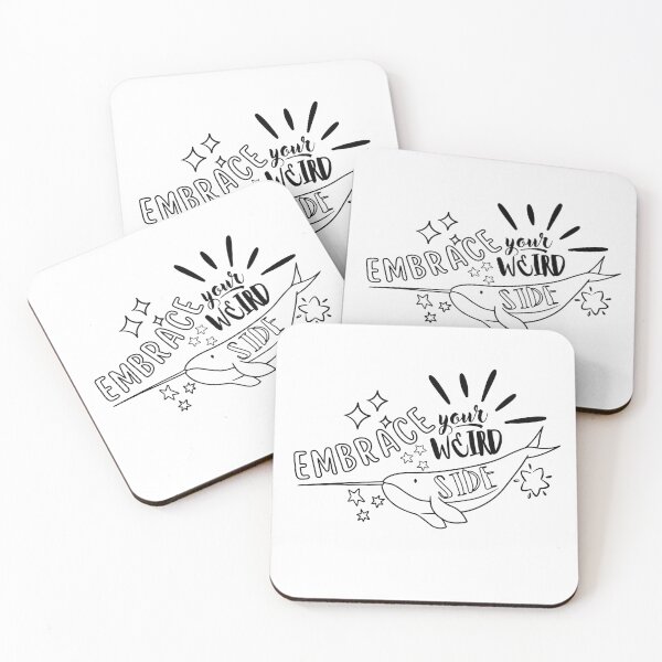 Item preview, Embrace Your Weird Side Narwhal Black Line Art designed and sold by kuremureDesign.