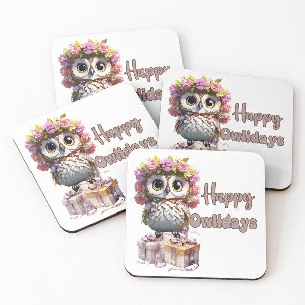 Item preview, Happy Owlidays,Christmas Owl in magical Christmas night designed and sold by BotunPeony.