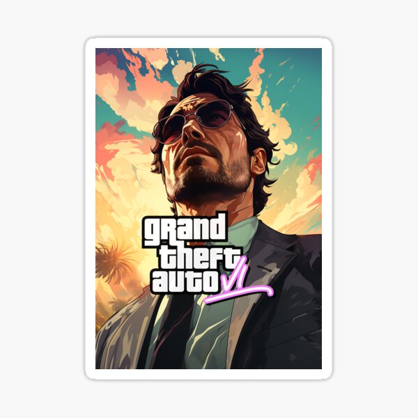 GTA6 grand theft auto VI sticker A5 size 5.8 x 8.3 inches GAME PC XBOX PS4