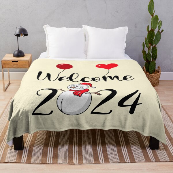 Item preview, Welcome 2024, Happy New Year 2024, Funny Snowman Design designed and sold by AS-Shirts.