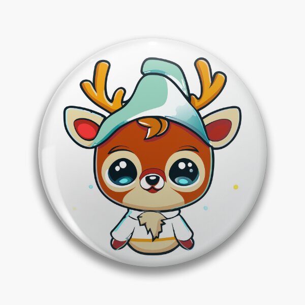 Item preview, Adorable Baby Christmas Reindeer in Santa Costume Cartoon Art designed and sold by SemARTDesign.