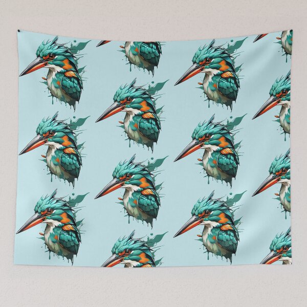 Item preview,  "Azure Majesty: Elegant Blue Kingfisher Illustration" designed and sold by ArtistKunal123.