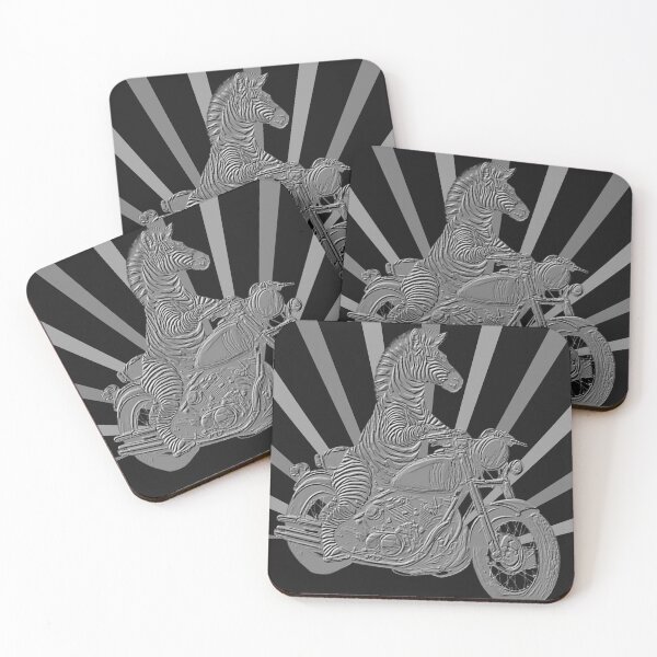 Item preview, Motorcycle Zebra (embossed look) designed and sold by ZebraKnees.