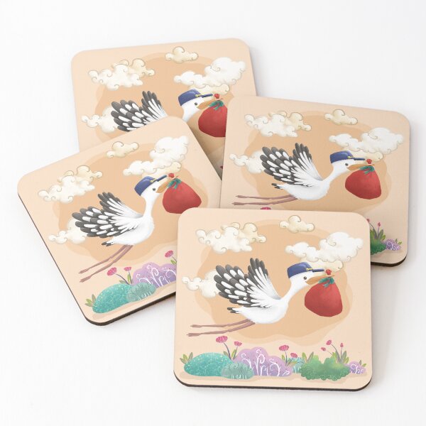 Item preview, Stork Carrying a Love Package designed and sold by Khotekmei.