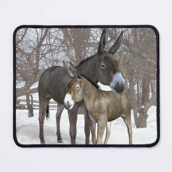 Item preview, Donkeys in the Winter snow, cute equine design designed and sold by LoneAngel.