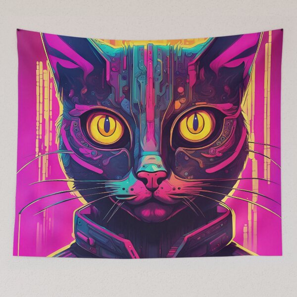 Item preview, Psychedelic Cyber Cat designed and sold by PC-artist.