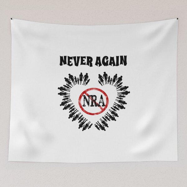 Item preview, Never Again Anti NRA Political Protest Gear Silhouettes Of Unity of Adults and Our Kids designed and sold by Greenguy79.