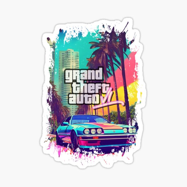 GTA6 grand theft auto VI sticker A5 size 5.8 x 8.3 inches GAME PC XBOX PS4