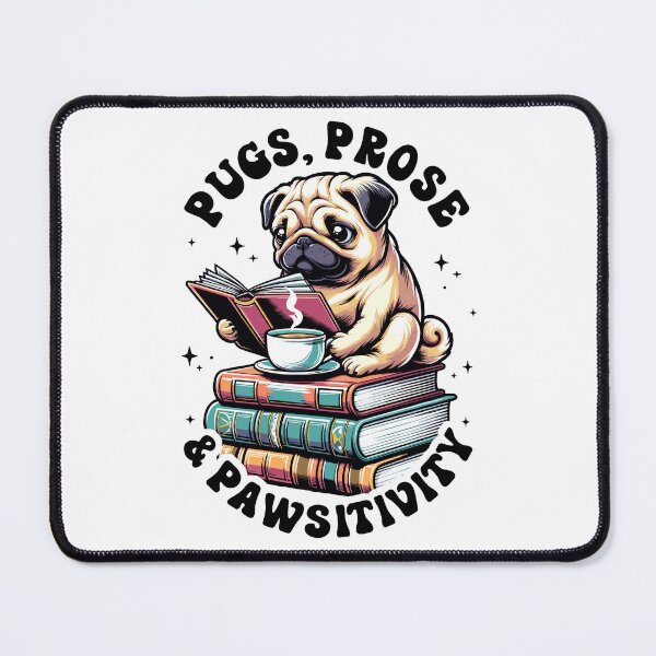Item preview, Funny Book Reading Pug Dog Pug Lover Prose & Pawsitivity Books Literature designed and sold by lanynx design.