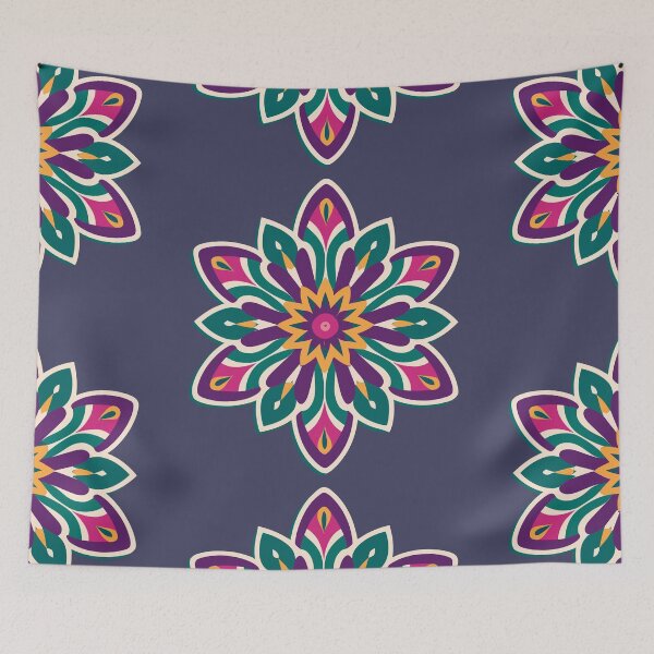 Item preview, Vintage Indian Floral Rangoli Design designed and sold by Jollys-ArtShop.