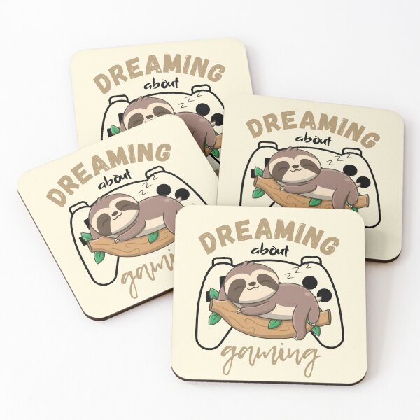 Item preview, Dreaming about gaming sloth designed and sold by Laugh-Lines.