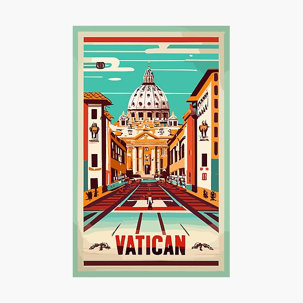 Item preview, A Vintage Travel Art of the Vatican - Vatican City  designed and sold by GoodOldVintage.