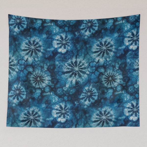 Item preview, Blue Snowflakes Tie Dye Pattern designed and sold by pinkal.