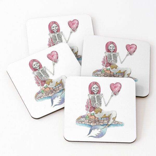 Item preview, Mermaid skull in love. designed and sold by Jiwsurreal.