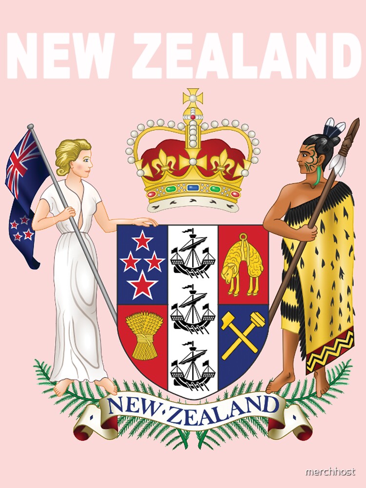 Thumbnail 2 of 2, Kids T-Shirt, New Zealand Coat of Arms Detailed Classic Design designed and sold by merchhost.