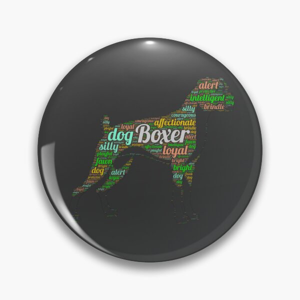 Item preview, Boxer Wordcloud for Darker Backgrounds designed and sold by WordsYouLove.