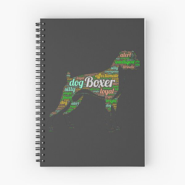 Item preview, Boxer Wordcloud for Darker Backgrounds designed and sold by WordsYouLove.