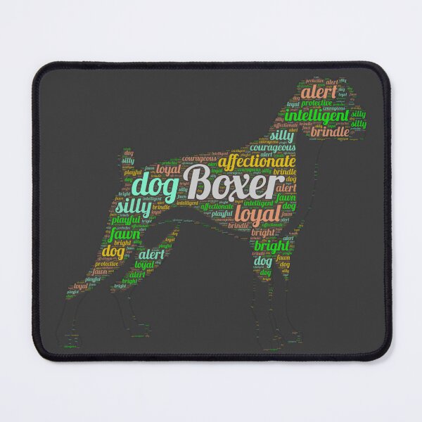 Item preview, Boxer Wordcloud for Darker Backgrounds designed and sold by WordsYouLove.