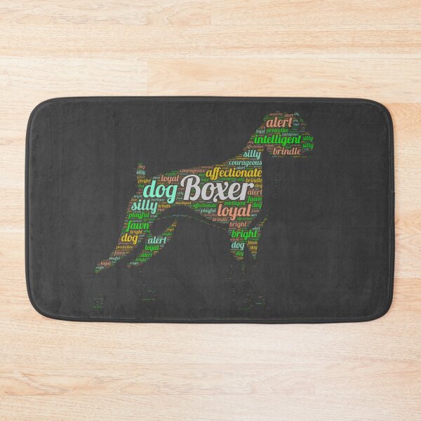 Item preview, Boxer Wordcloud for Darker Backgrounds designed and sold by WordsYouLove.