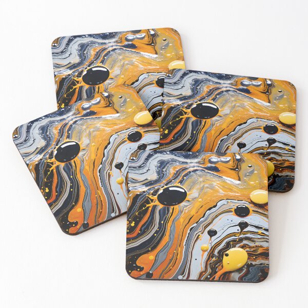 Item preview, Abstract Ebony and Amber Fluid Artistry designed and sold by VectorPlace.