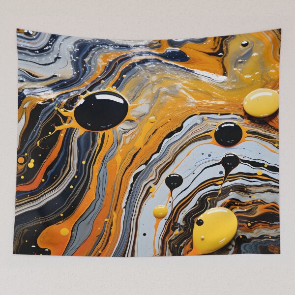 Item preview, Abstract Ebony and Amber Fluid Artistry designed and sold by VectorPlace.