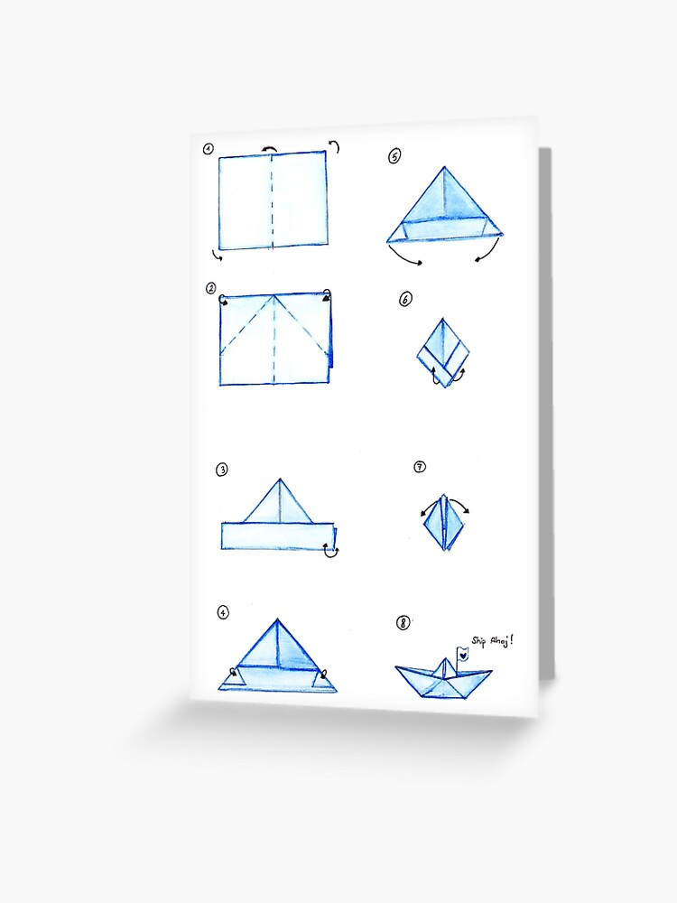 Origami Boat Tutorial Greeting Card