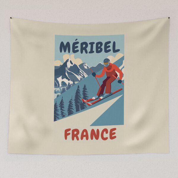 Item preview, A Vintage Travel Art of the Meribel - France  designed and sold by GoodOldVintage.