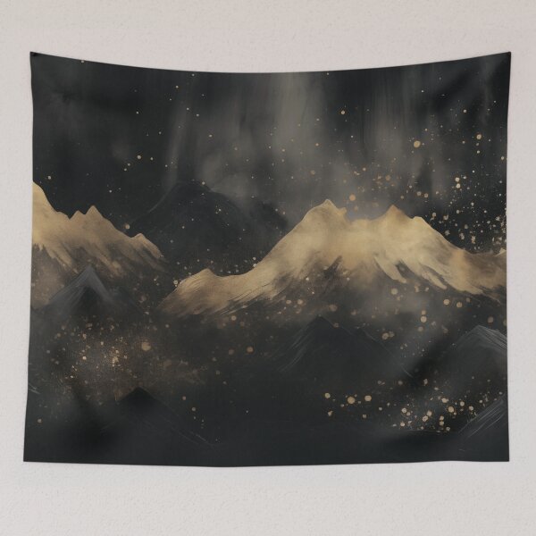 Item preview, Black and Gold Mountains Abstract Painting designed and sold by MA DESIGNS.