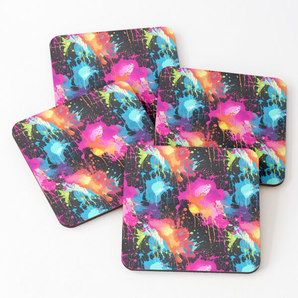 Item preview, Artistic neon paint splatter pattern. designed and sold by culturefull.
