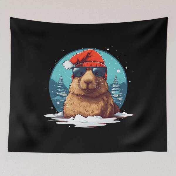 Item preview, Christmas Capybara designed and sold by Dominika Bednarska.